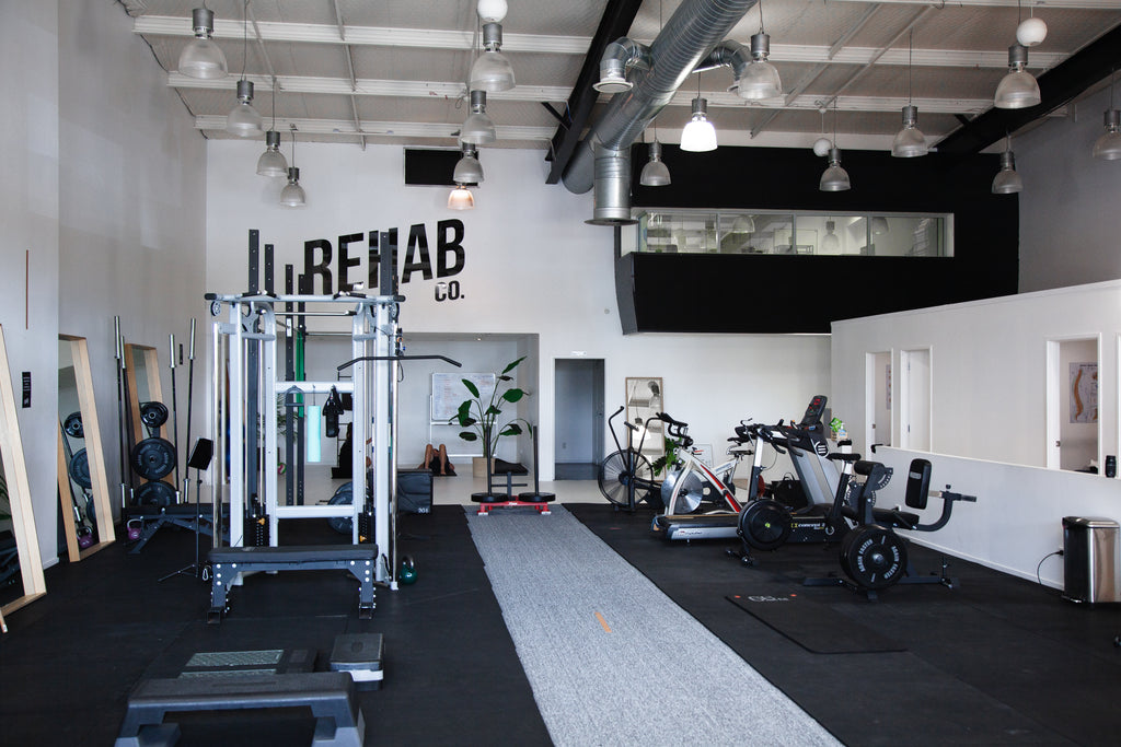 Physio clinic showing exercise rehab equipment